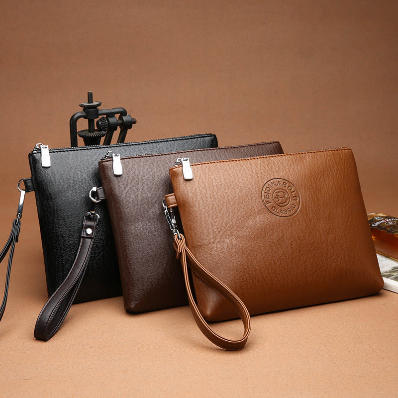Men's 2026 New Casual Men's Clutch Bag Pu Soft Leather Men's Bag Mobile Phone Bag Large Capacity Wal