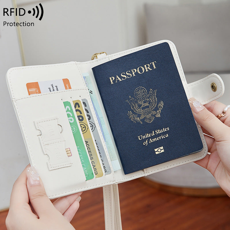 Cross-Border New Style Document Bag, Portable Neck-Hanging Document Holder, Anti-Theft Rfid Passport