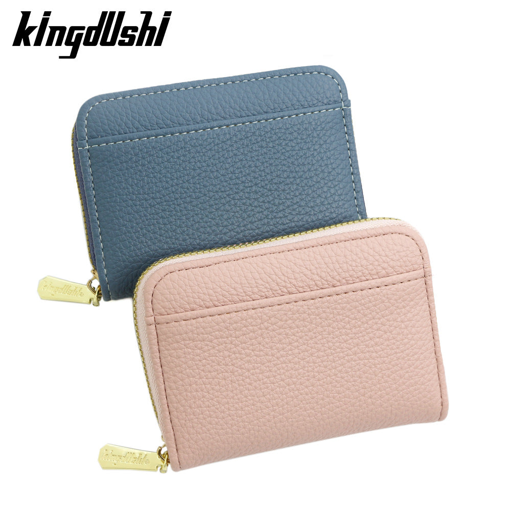 New candy color lychee pattern organ card bag large capacity coin purse ID bag card bag card set man