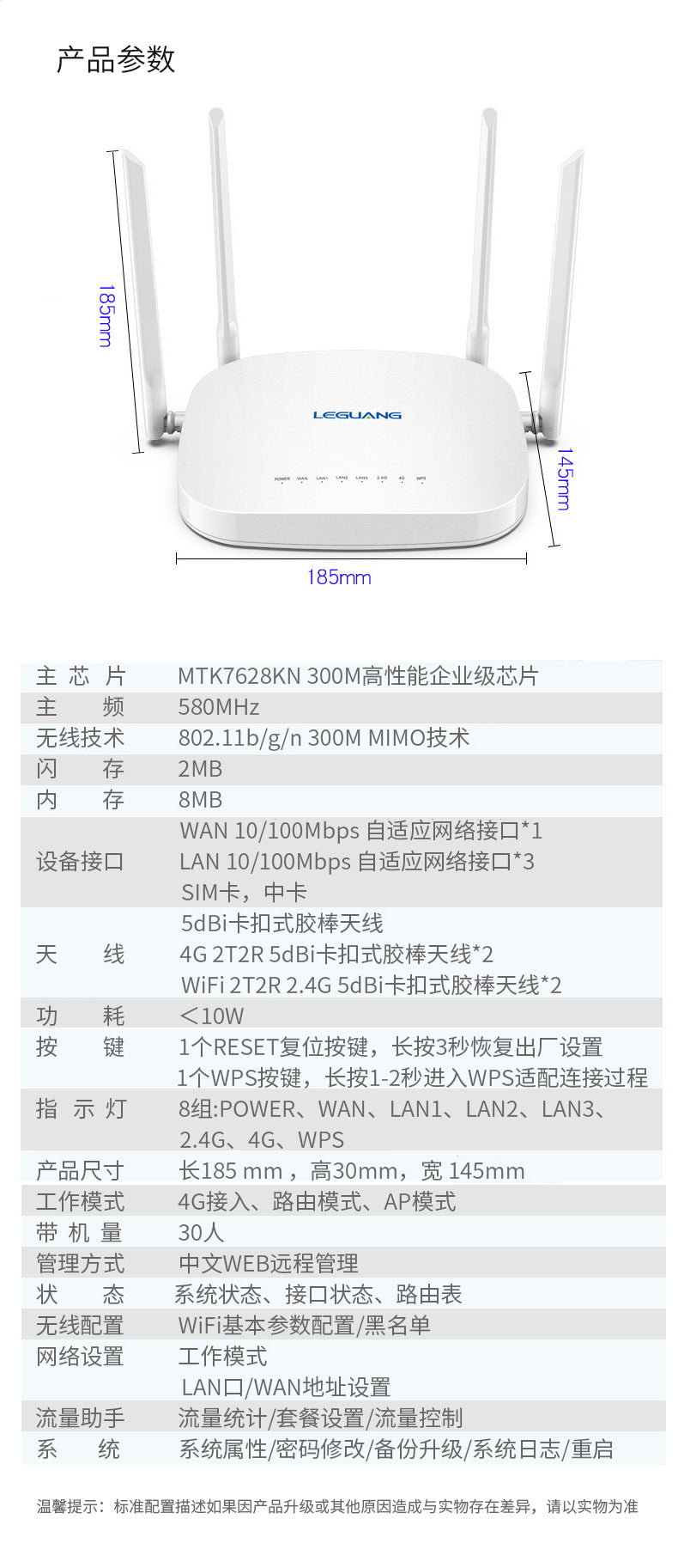 Leguang 4G card plug -in wireless router to WIFI wired full Netcom Router mobile telecommunications