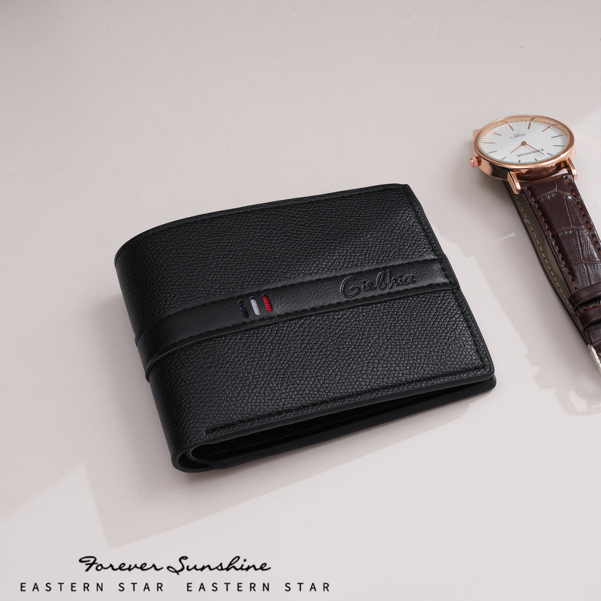 New men's short wallet, simple and stylish, multi-card, spliced WALLET, high-end feel, Father's Day