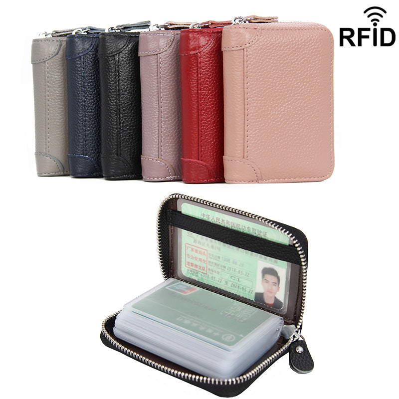 (Cross-border trading), organ, leather anti-magnetic card holder for business cards, genuine leather