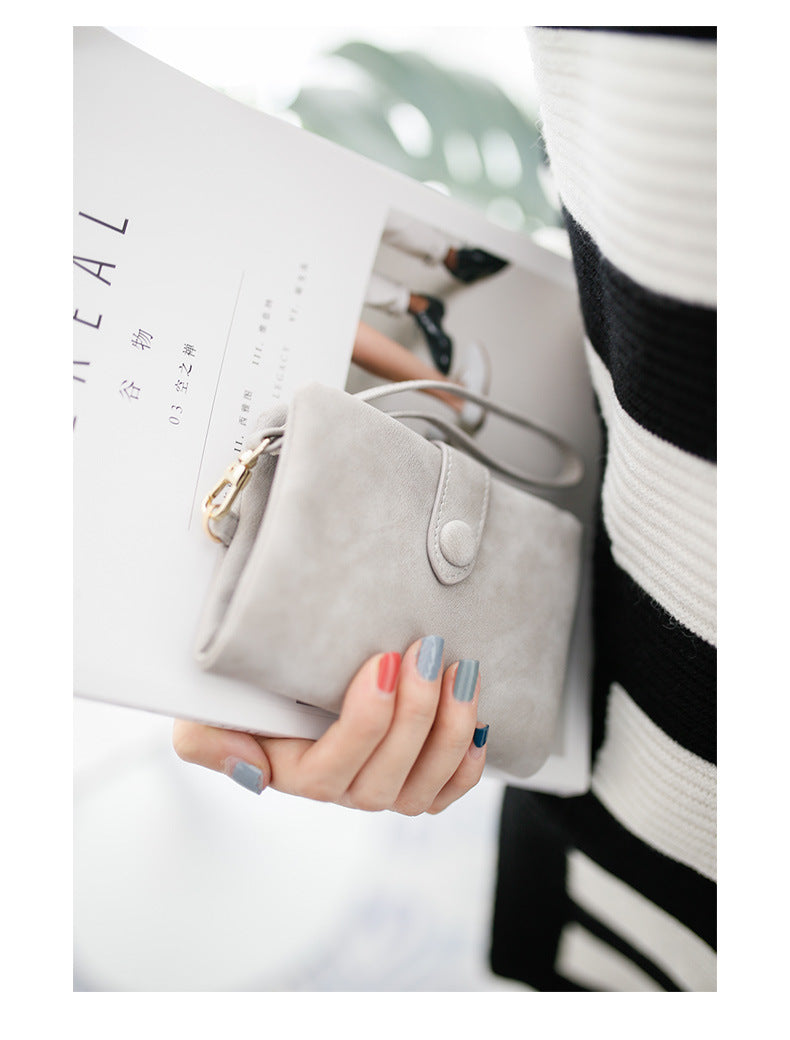 Universal fashionable matte short wallet, Korean style
