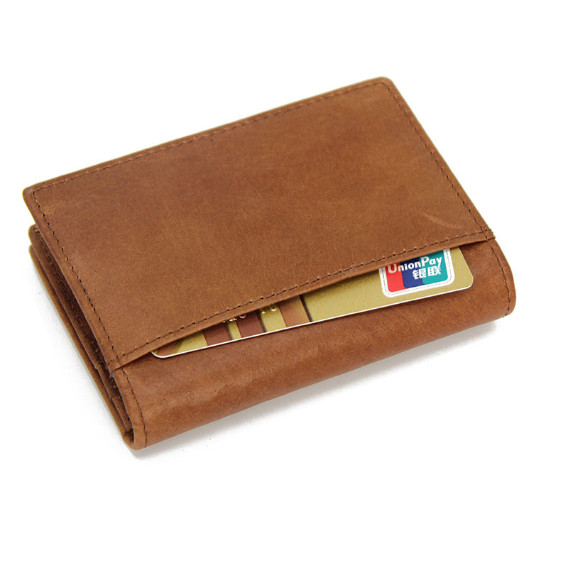 Leather card holder for business cards, cowhide, anti-theft, genuine leather