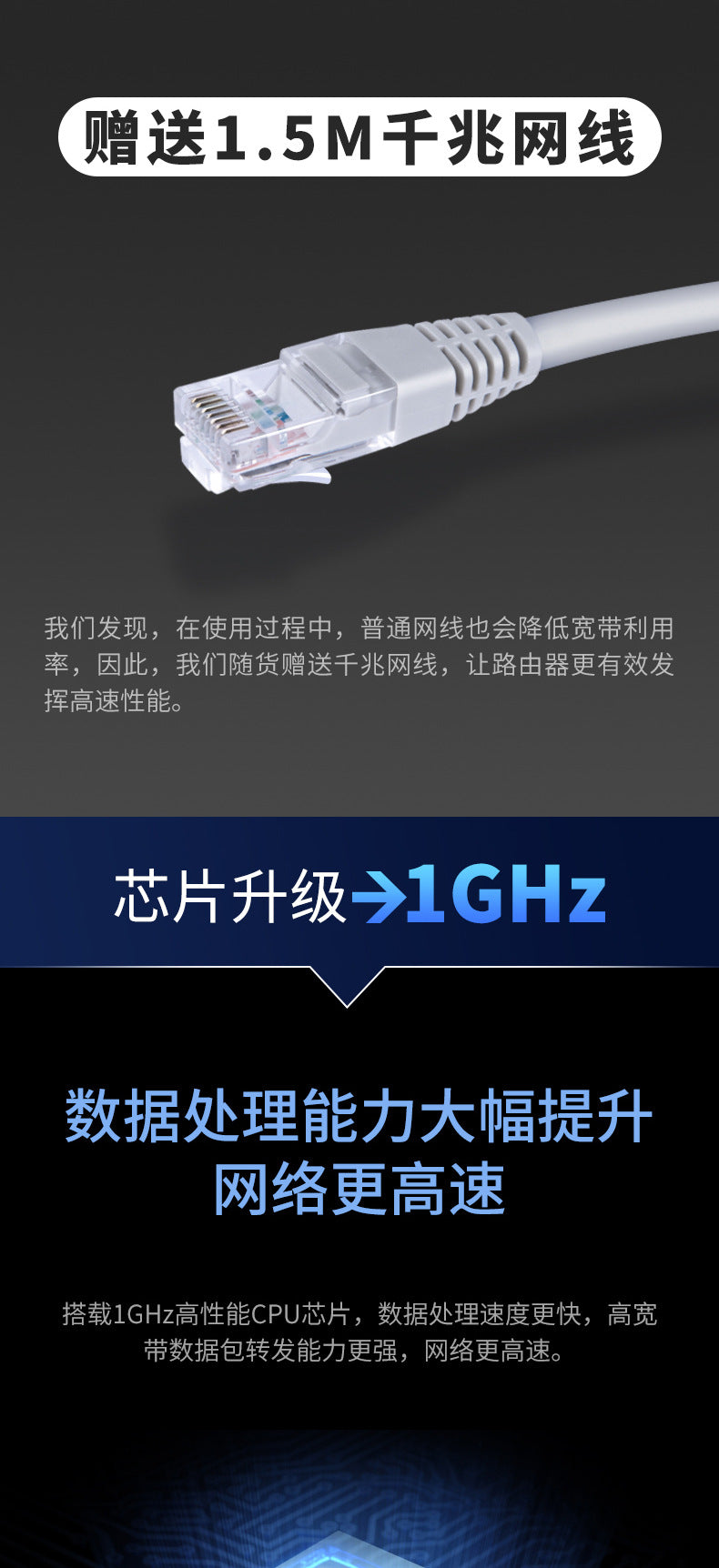 Leike N3 full gigabit port home wall-through high-speed dual-band wifi wireless router 1200M perform