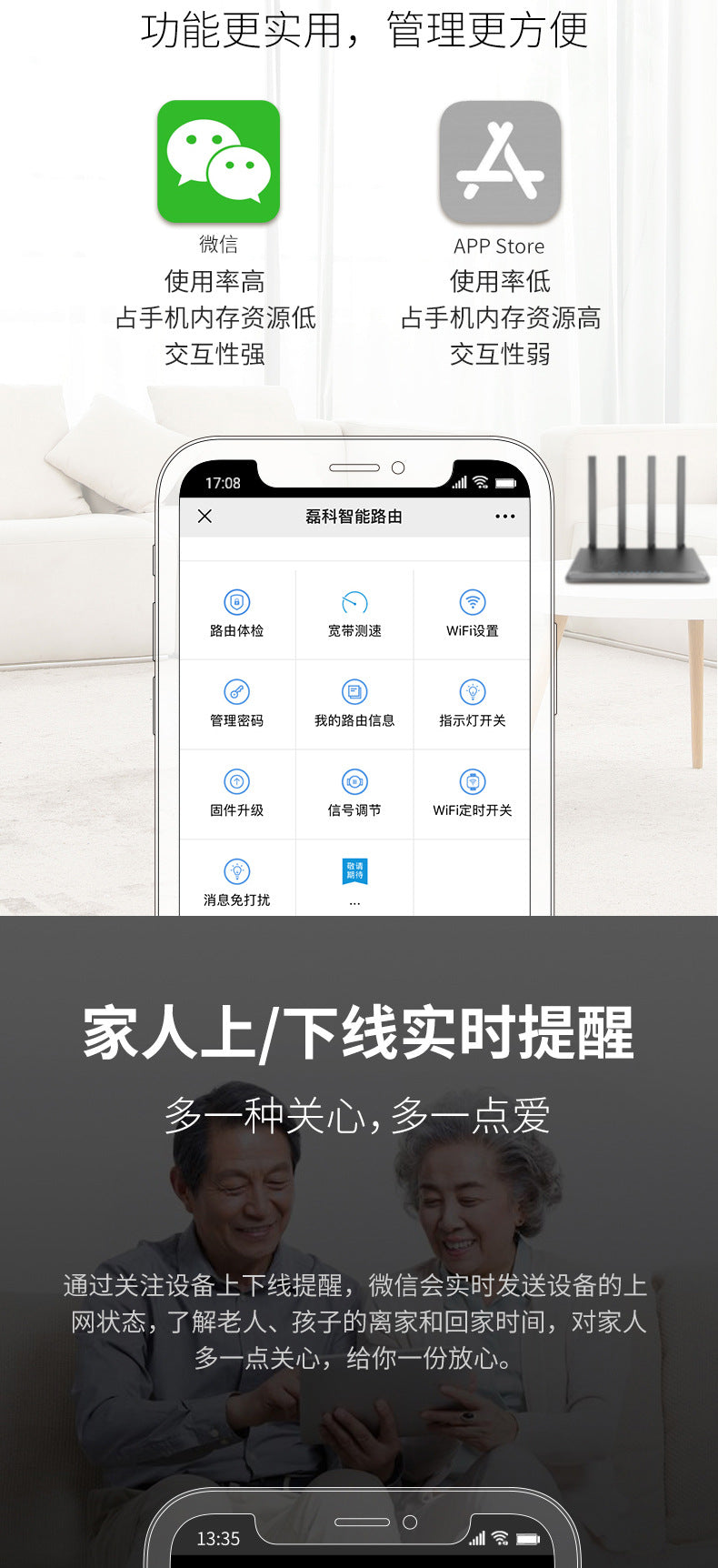 Leike N3 full gigabit port home wall-through high-speed dual-band wifi wireless router 1200M perform
