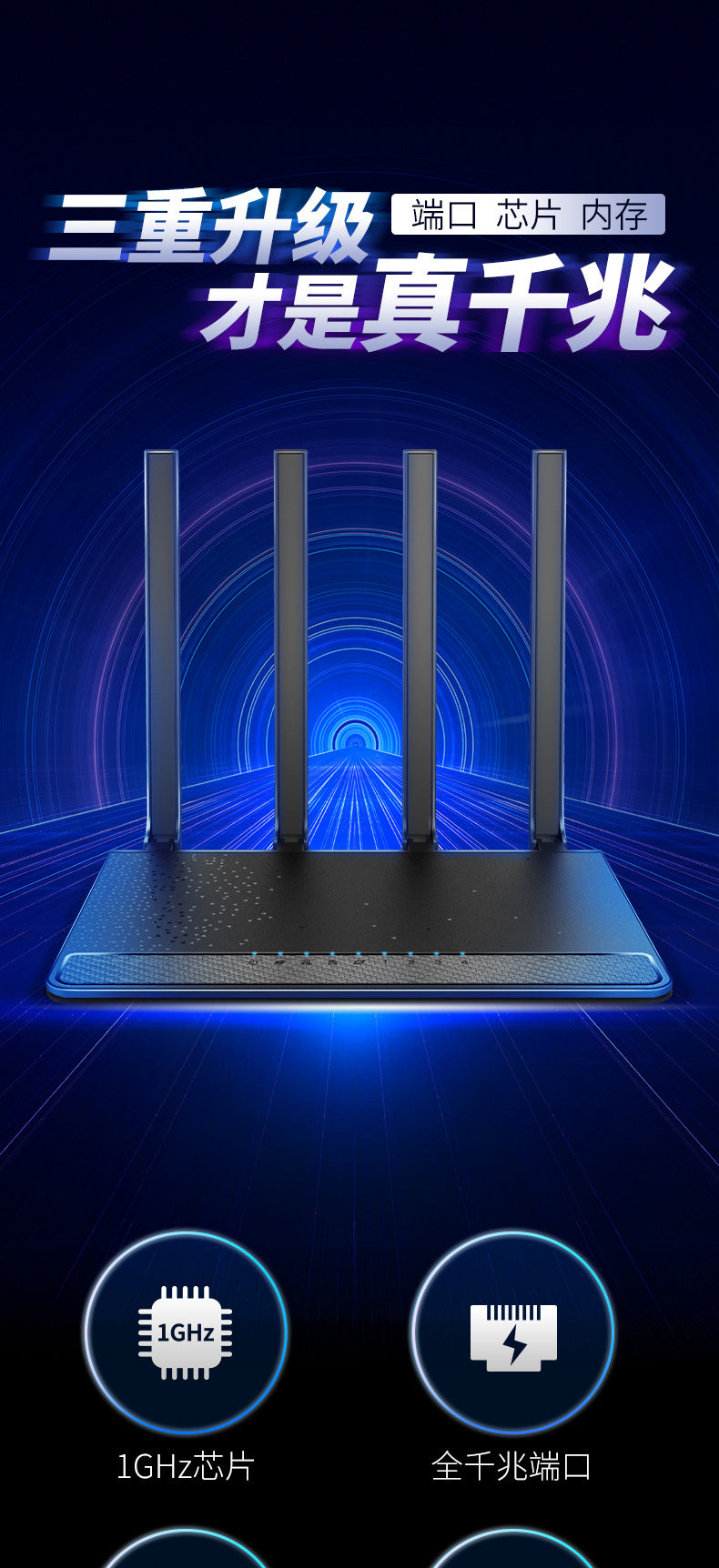 Leike N3 full gigabit port home wall-through high-speed dual-band wifi wireless router 1200M perform
