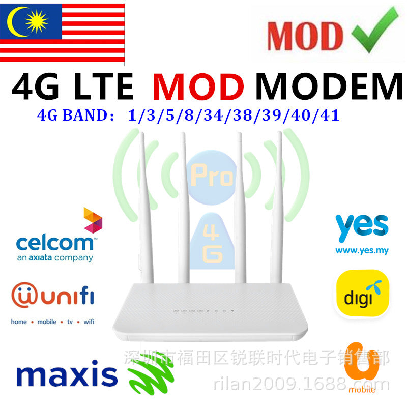 RS980 4G LTE Router 3G WIFI 300Mbps wireless router modify Malaysia
