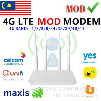 RS980 4G LTE Router 3G WIFI 300Mbps wireless router modify Malaysia