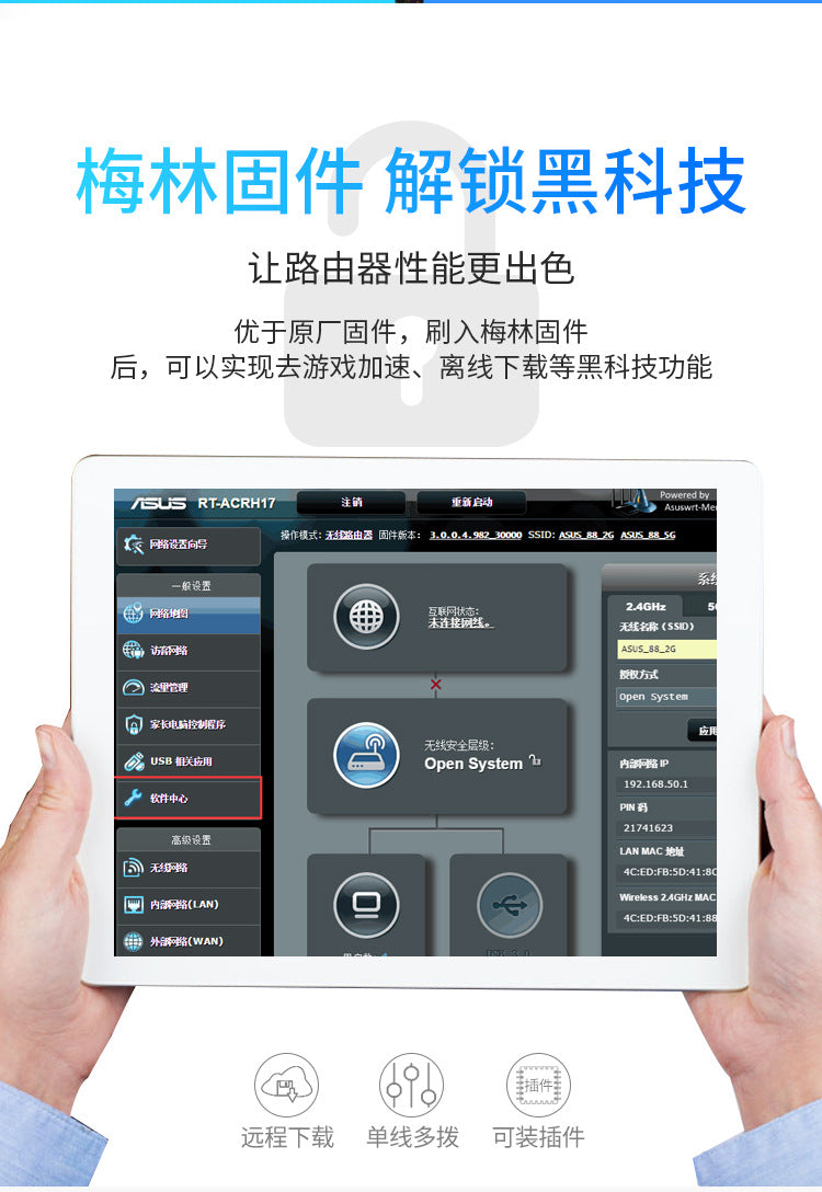 Suitable for ASUS RT-ACRH17 dual-frequency AC1700M Gigabit Foreign Wireless router high-speed game w