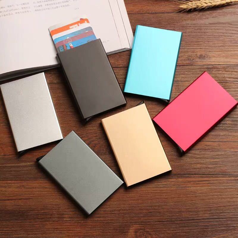 Automatic pop -up credit card box business card box metal aluminum alloy defense RFID card bag bank 