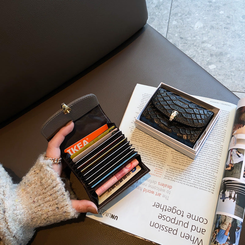 Organ, card holder, ultra thin small shoulder bag, anti-magnetic cards, genuine leather, Korean styl