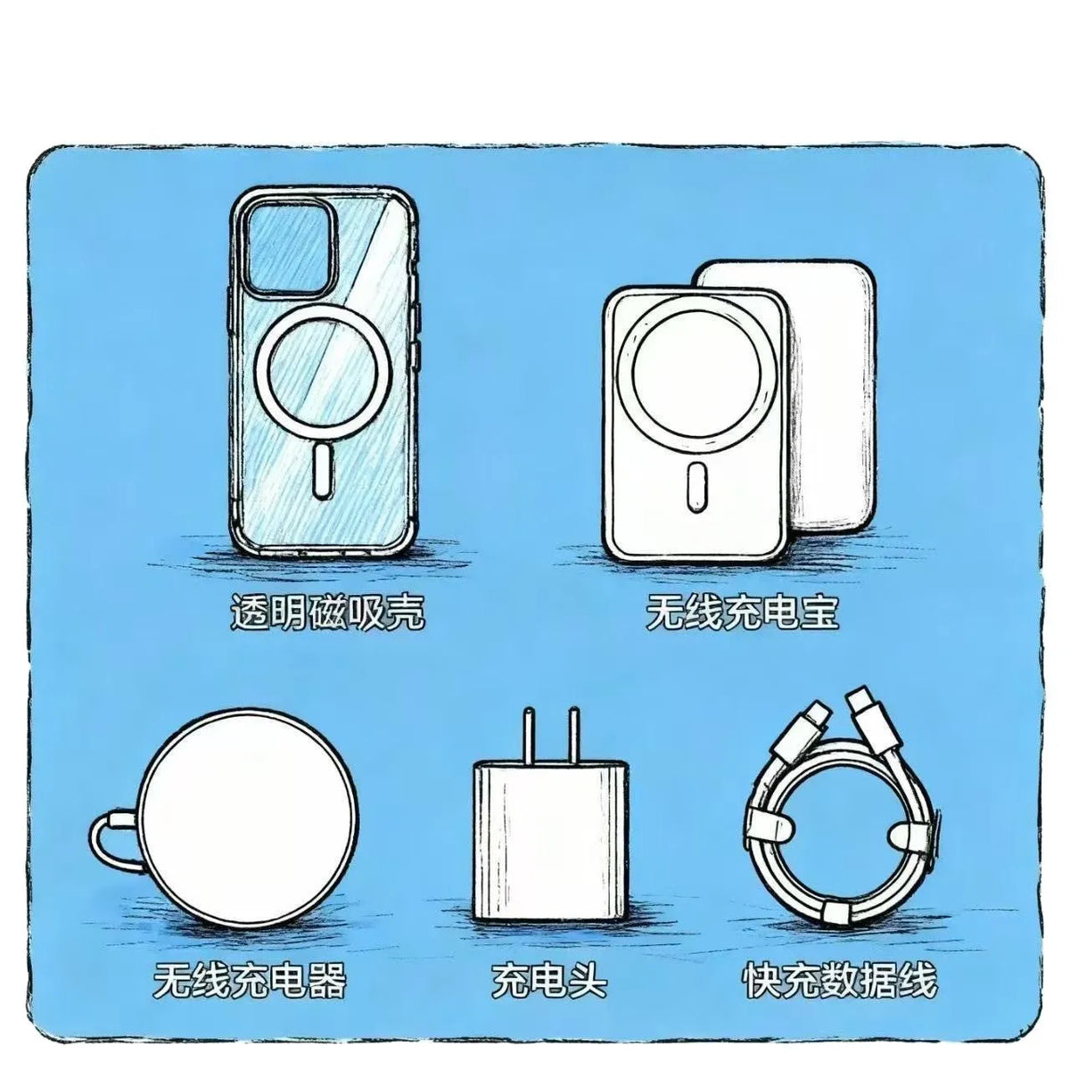Set, wireless charger, headphones, gift box charging, 17, 17promax - Close-up Detail