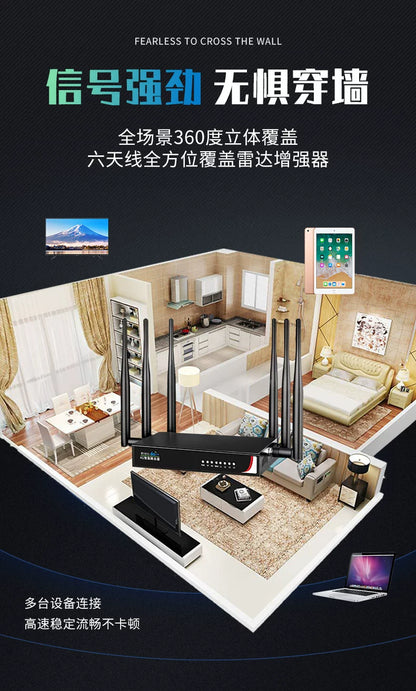 Industrial router card-free portable wifi wireless wifi three network broadband mobile wilf dual-ban