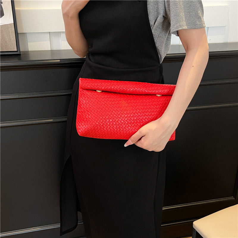 Summer solid color elegant high quality small clutch bag, high-end