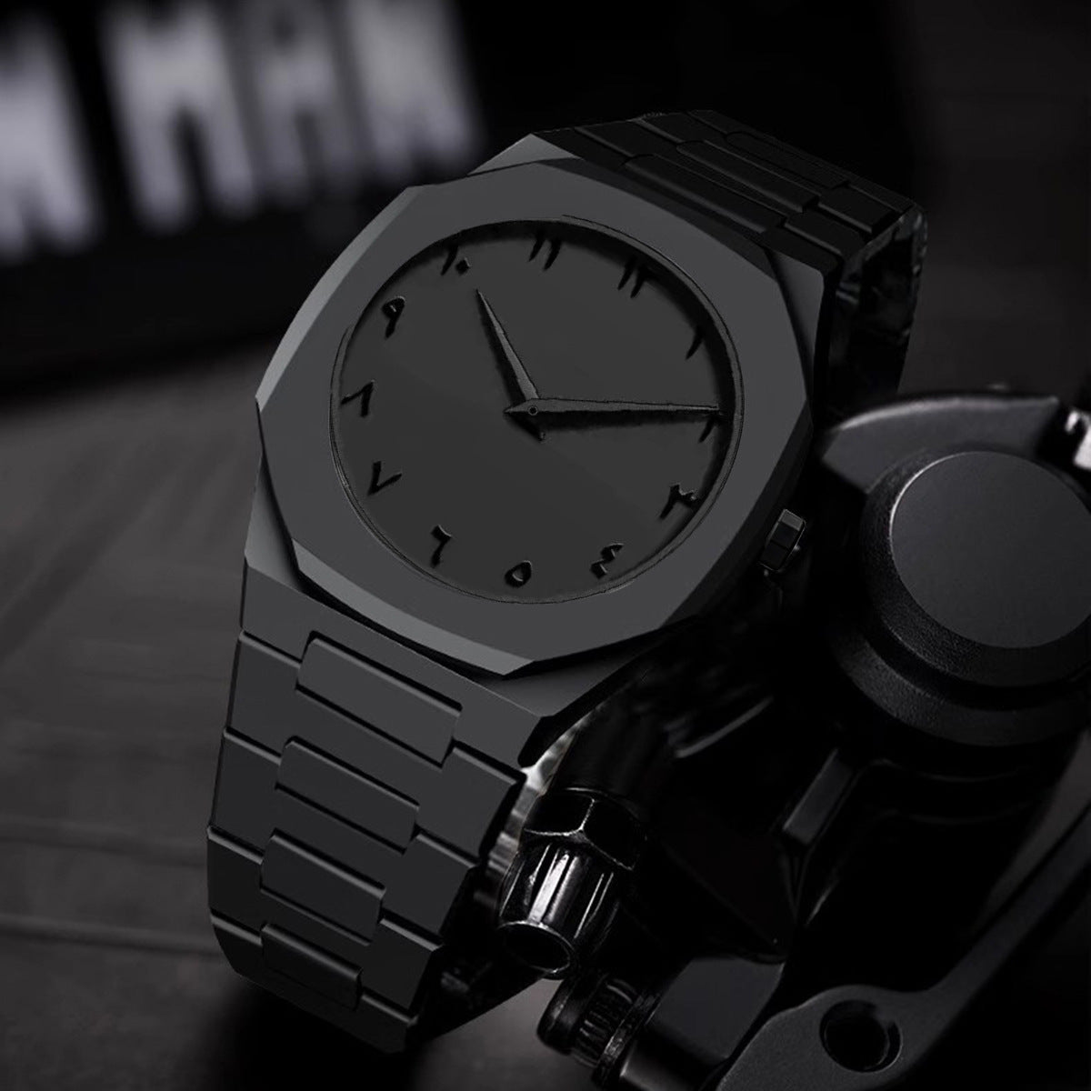 Autumn watch, fashionable quartz black dial, men's style, light luxury style, high-quality style, si