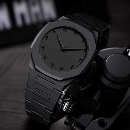 Autumn watch, fashionable quartz black dial, men's style, light luxury style, high-quality style, si