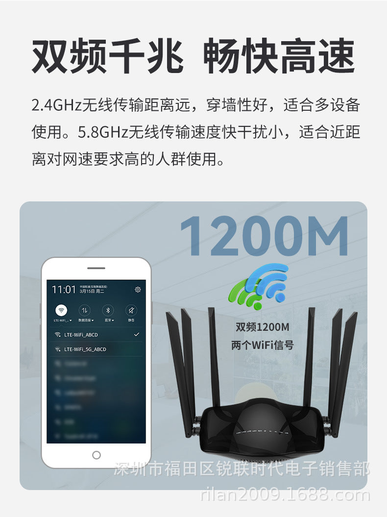CAT6 voice model 4G dual -frequency gigabit high -speed Malay cracked unlimited high -speed router p