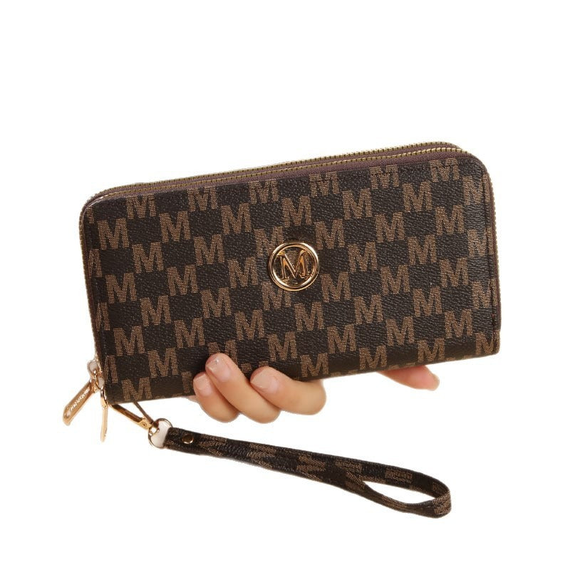 Wallet, long shoulder bag, capacious card holder with zipper