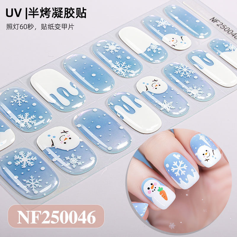 Nail stickers + paper box + alcohol pack + nail scraper + wooden stick / NF (15)