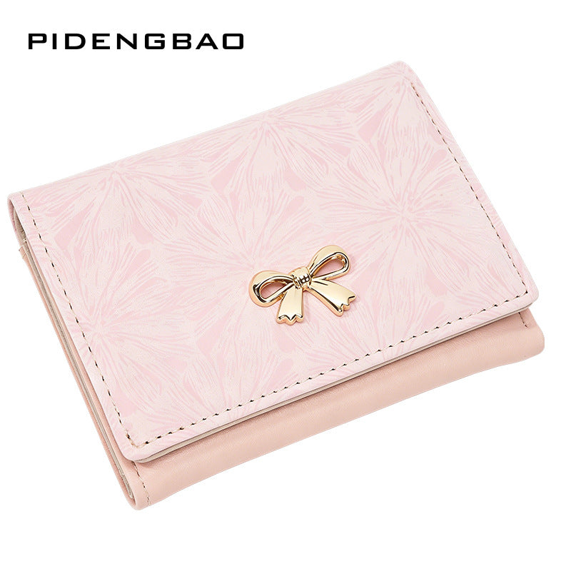 2026 cross-border new creative firework pattern imitation velvet women's tri-fold wallet multi-card 