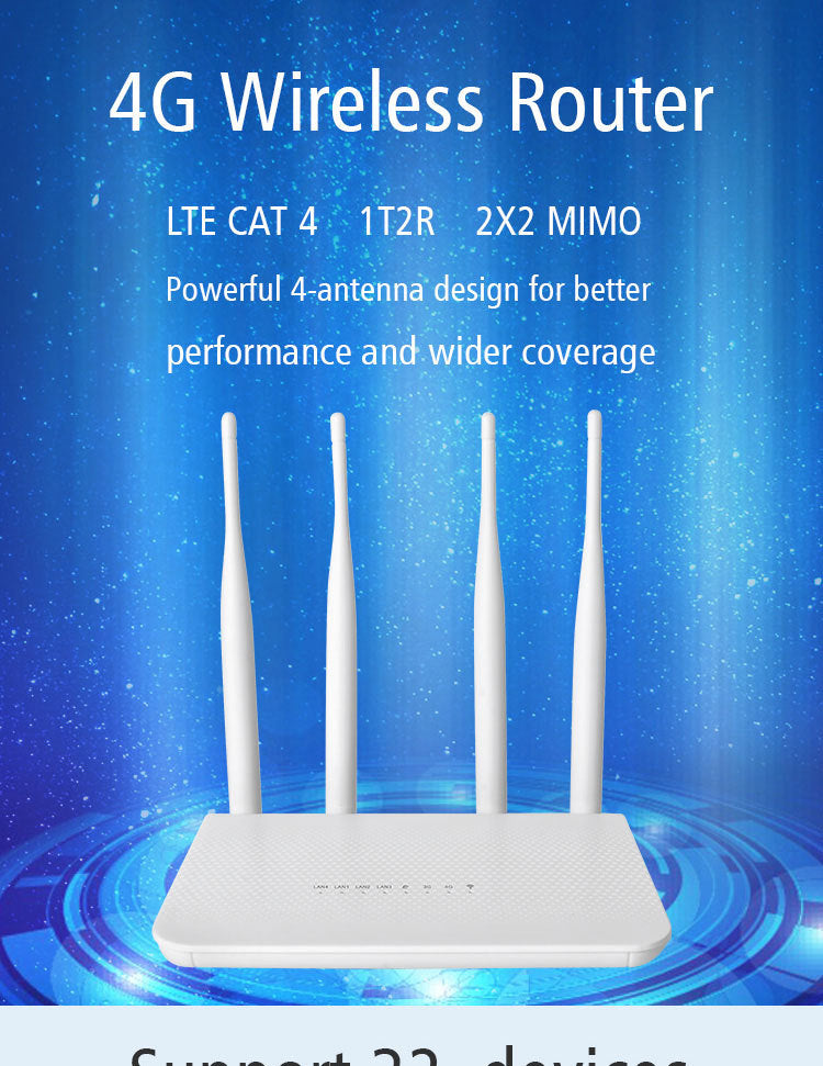 4G router LTE wireless WiFi household office CPE sharing 3 network port with sim card router