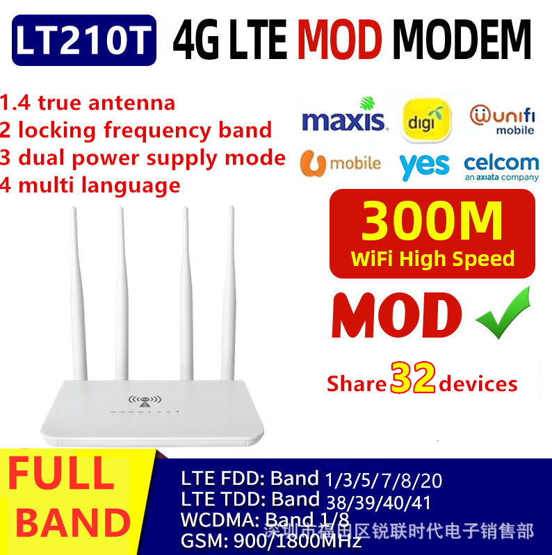 RS980 4G LTE Router 3G WIFI 300Mbps wireless router modify Malaysia