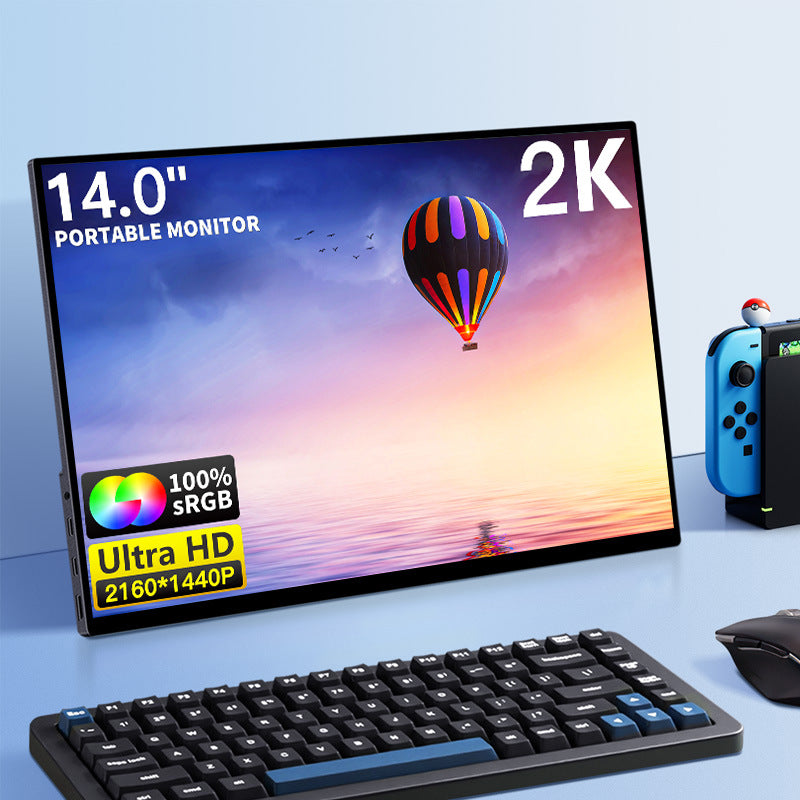 14 -inch portable display IPS laptop extension 2K high -definition sub -screen HDMI mobile phone/PS4