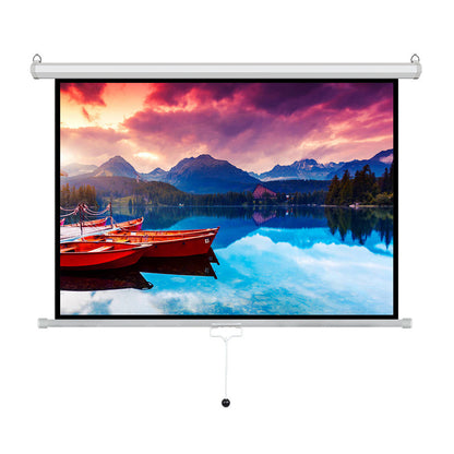 Projection curtain projector self-locking wall-mounted bedroom manual home curtain office hand-pulle