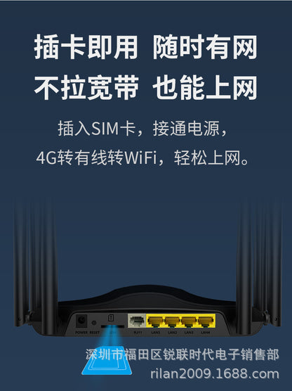 CAT6 voice model 4G dual -frequency gigabit high -speed Malay cracked unlimited high -speed router p