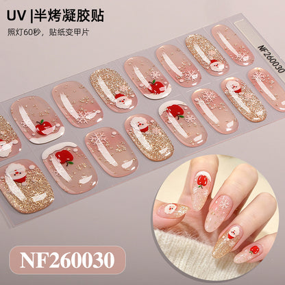 Nail stickers + paper box + alcohol pack + nail scraper + wooden stick / NF (4)
