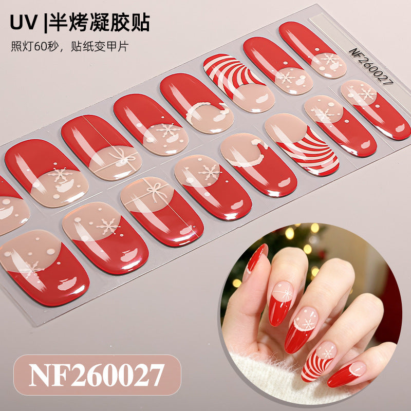 Nail stickers + paper box + alcohol pack + nail scraper + wooden stick / NF (2)