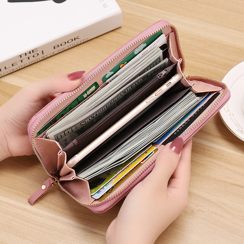 (Cross-border trading), (), long wallet, chain with zipper, capacious small clutch bag, hand loop ba