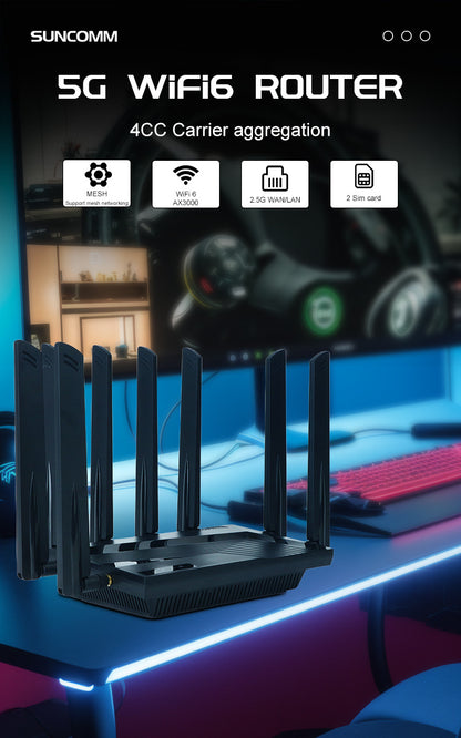 4cc carrier aggregation 5g Qualcomm x75 gaming router full Netcom plug-in card 2.5g port dual-band w