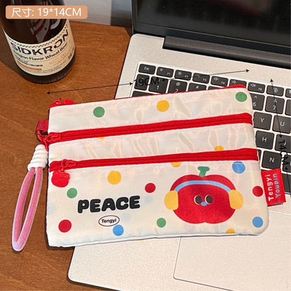 Apple, red passport bag / 19*14cm