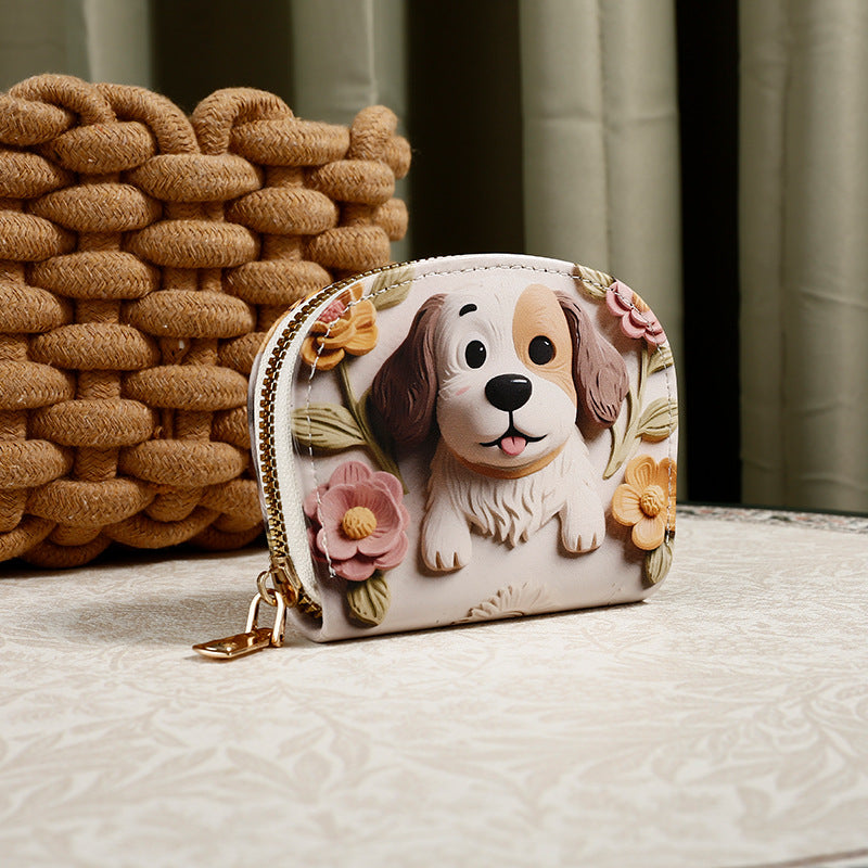 Cute cartoon wallet, card holder, universal handheld shoulder bag, Korean style