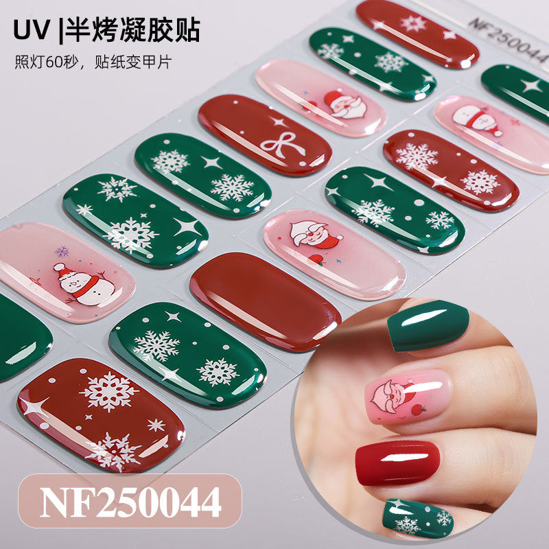 Nail stickers + paper box + alcohol pack + nail scraper + wooden stick / NF (13)