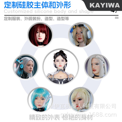 Bionic humanoid intelligent explanation reception leads the welcome robot simulates facial expressio