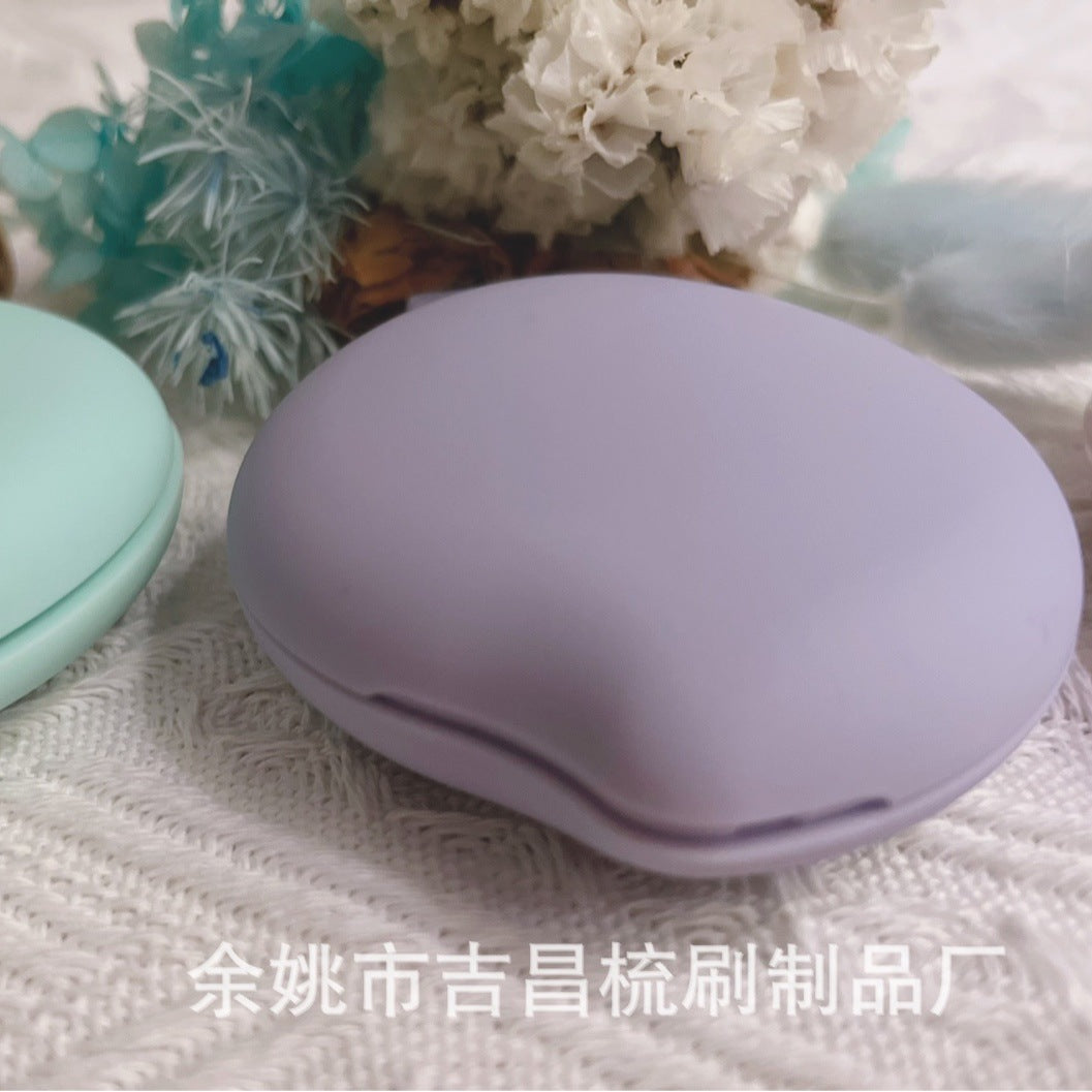 Macaron color cross -border hot -selling cartoon can fold the mini mirror combed mirror combine love