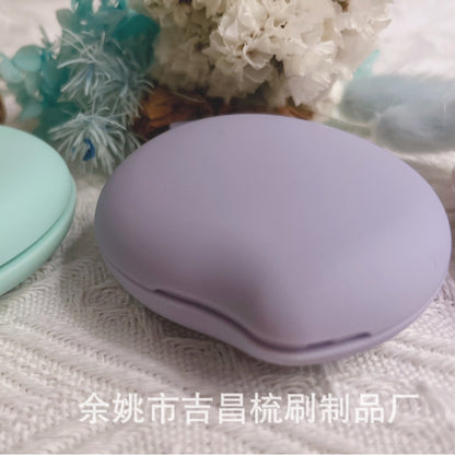 Macaron color cross -border hot -selling cartoon can fold the mini mirror combed mirror combine love