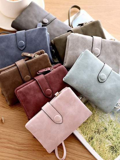 Universal fashionable matte short wallet, Korean style