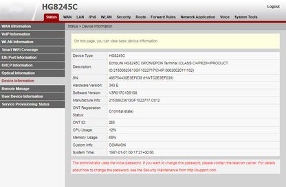 HG8245C is suitable for Huawei HUAWEI Chinese and English ONU/ONT universal XPON/GP/EP 100M optical 