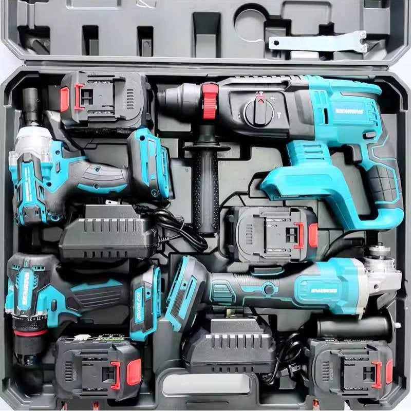 (Cross-border trading), universal set, lithium battery, electric electric drill, wrench, 4 pieces