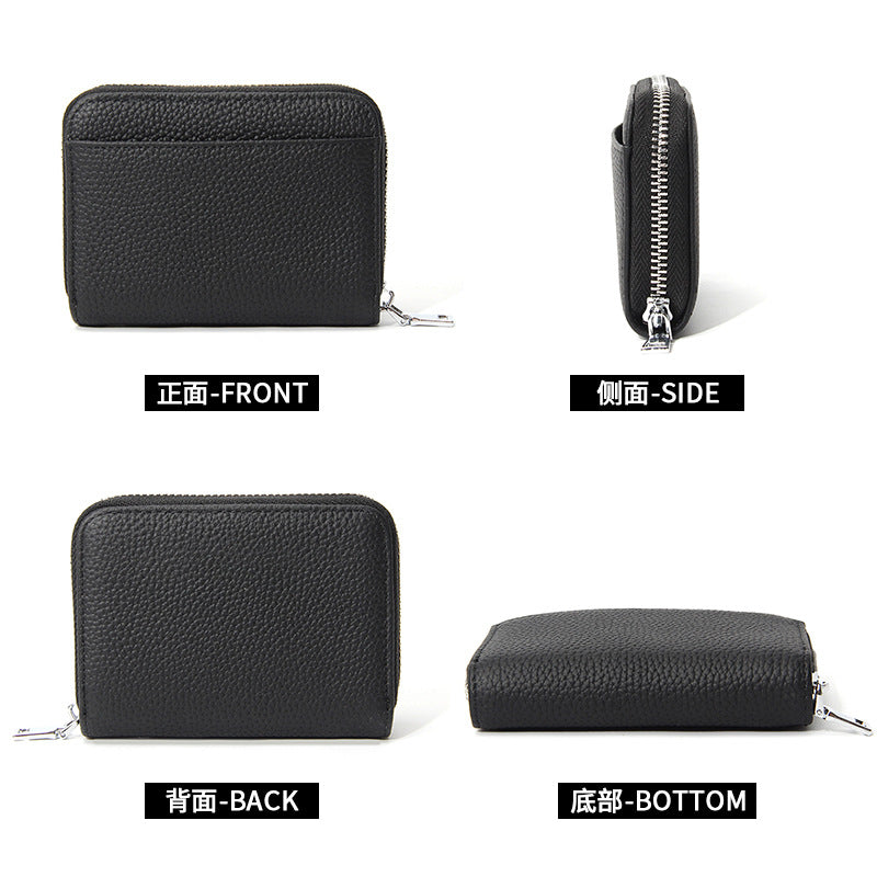 (Cross-border trading), women's short anti-magnetic wallet, men's coins, card holder, genuine leathe