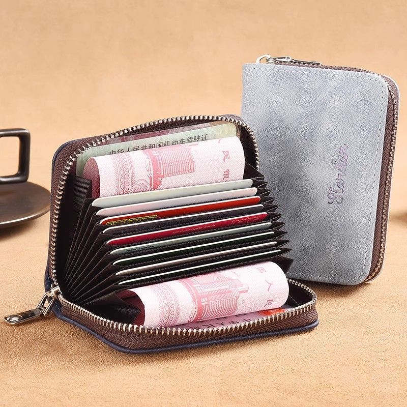 Anti-magnetic card holder, capacious organ with zipper, cards, small wallet