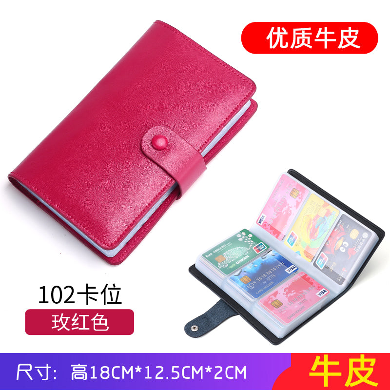 Long version in rose red (102 card slots + 2 new ID slots)