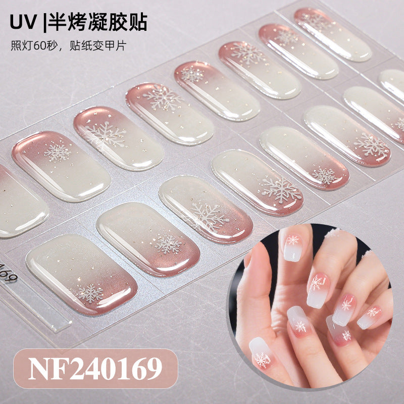 Nail stickers + paper box + alcohol pack + nail scraper + wooden stick / NF (18)