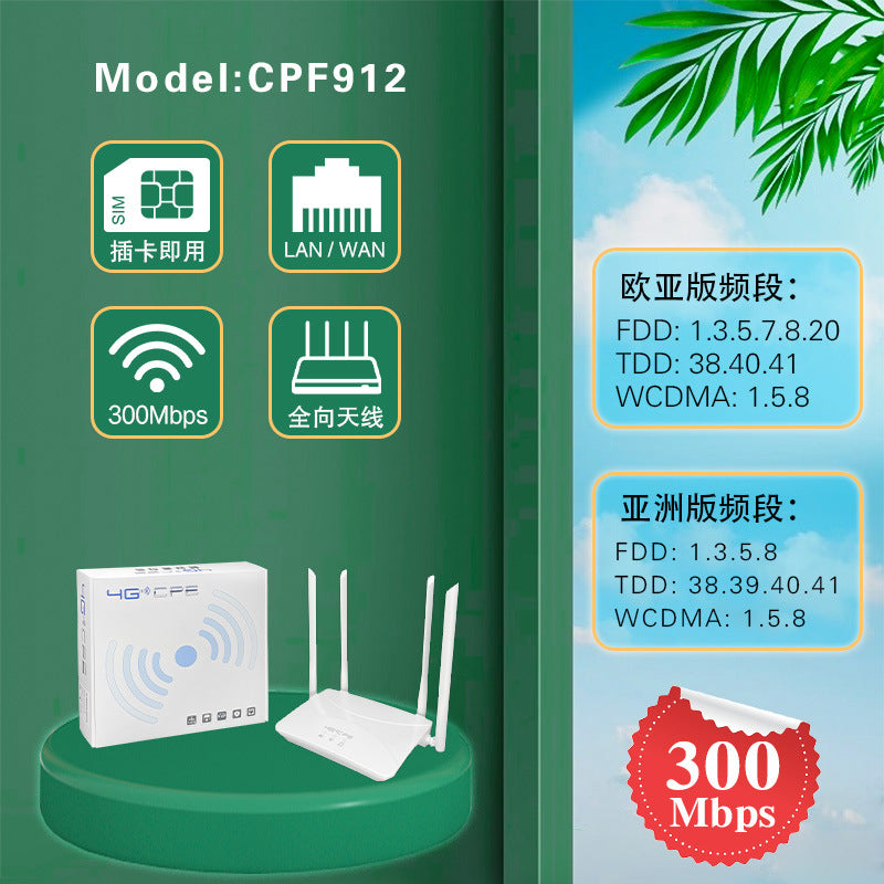 European wireless cpe 4G WIFI router Mobile WIFIrouter insert SIM card Russia