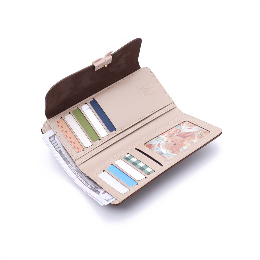 (Cross-border trading), wallet, long polyurethane matte retro universal capacious shoulder bag