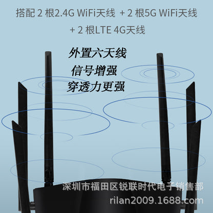 CAT6 voice model 4G dual -frequency gigabit high -speed Malay cracked unlimited high -speed router p